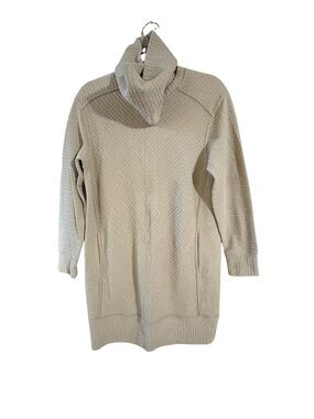 Lululemon On Repeat Dress Detachable Cowl Neck Beige Size 6